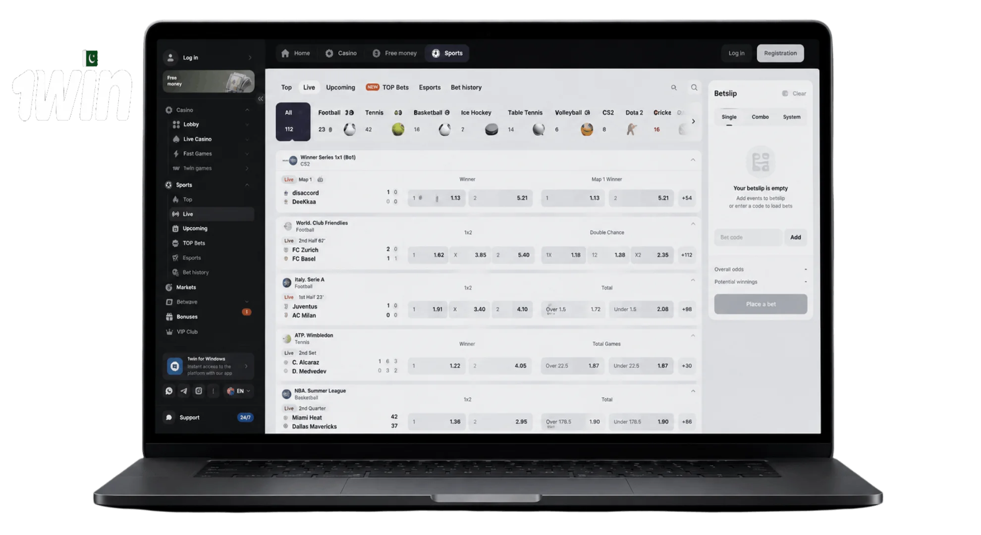 1win online sports betting line and dynamic odds