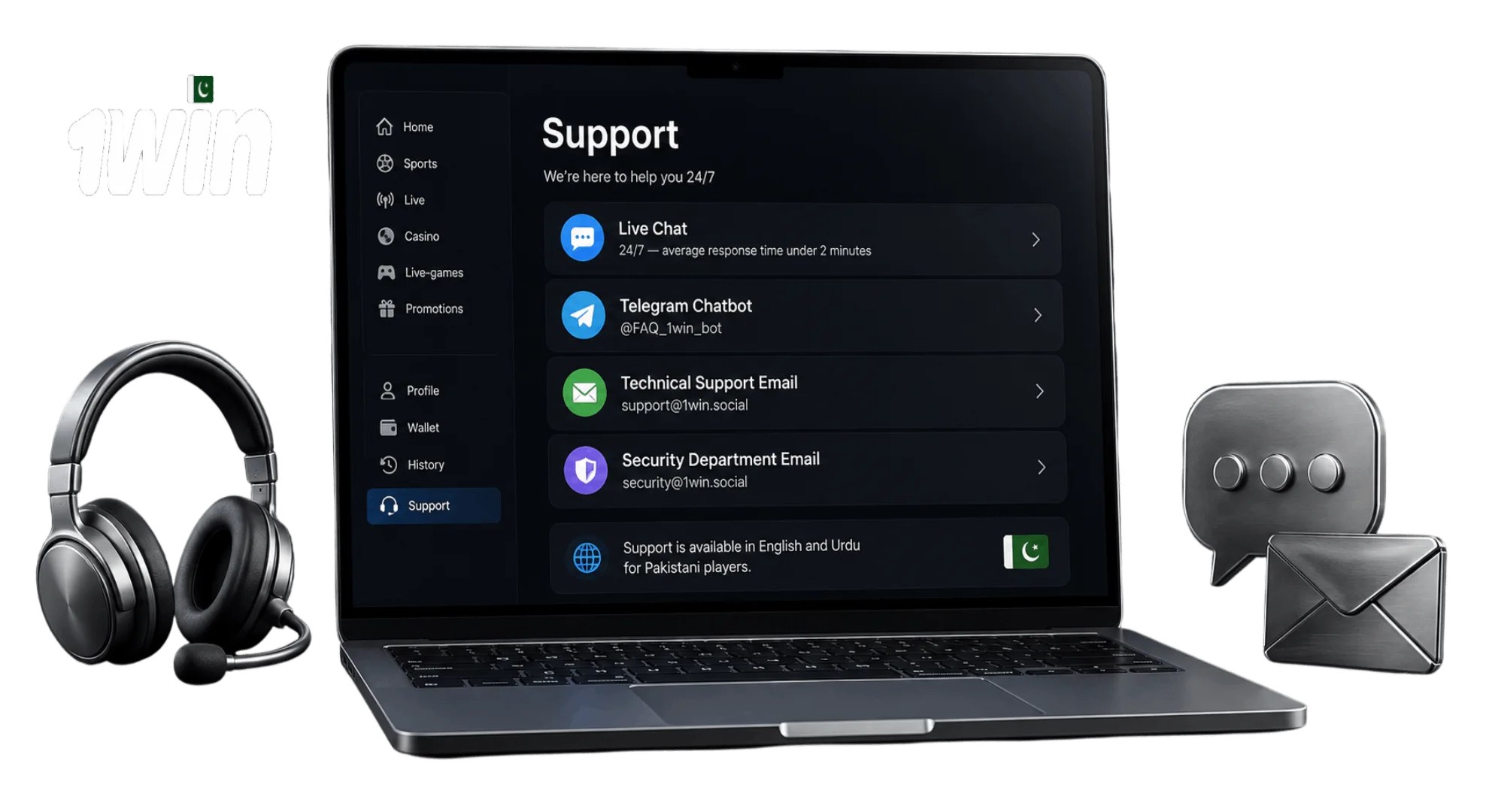 1win customer support: live chat and email help